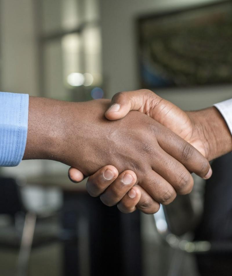 Two people shaking hands